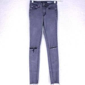 Women Skinny Denim Black Jegging Aeropostale Slim Stretch Size 00 High Rise Pant